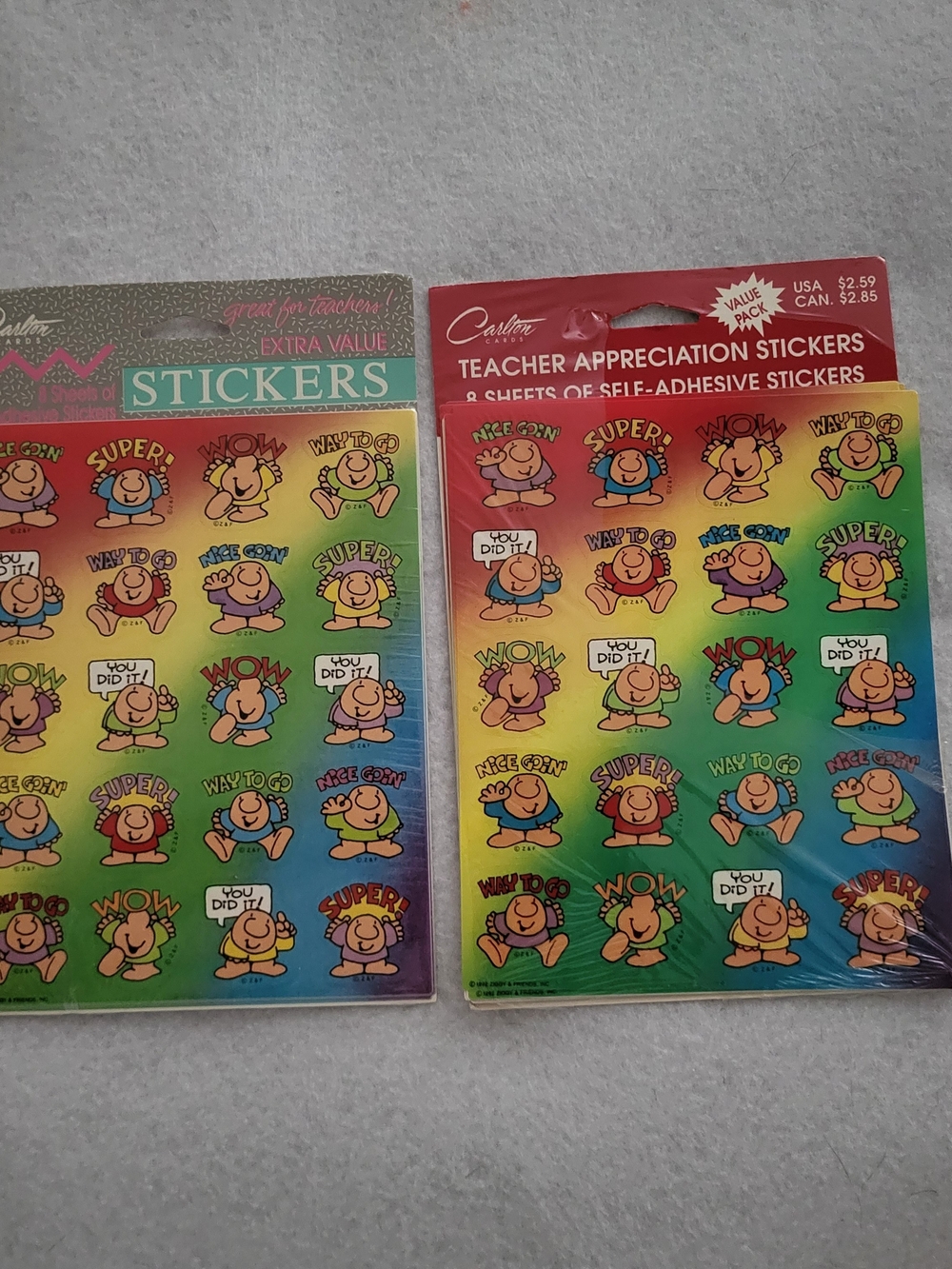 Vintage 1992 Ziggy Cartoon Teacher Reward Stickers